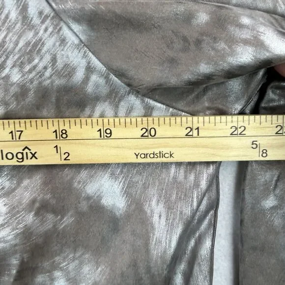 Via Spiga Coat Womens Sz L Silver Cheetah Leopard Animal Print Raincoat Trench - Picture 11 of 16